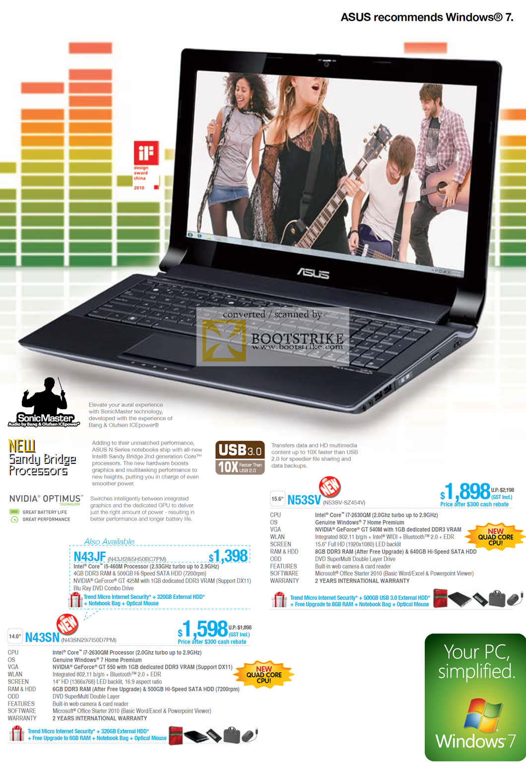 IT Show 2011 price list image brochure of ASUS Notebooks N53SV N43JF N43SN