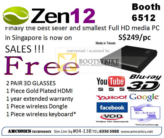 IT Show 2011 price list image brochure of Amconics Zen12 Media Player 3D