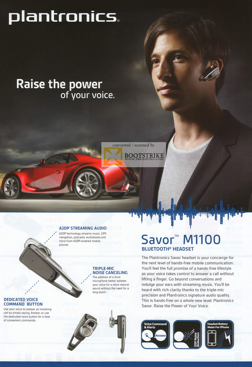 IT Show 2011 price list image brochure of Ban Leong Plantronics Savor M1100 Bluetooth Headset