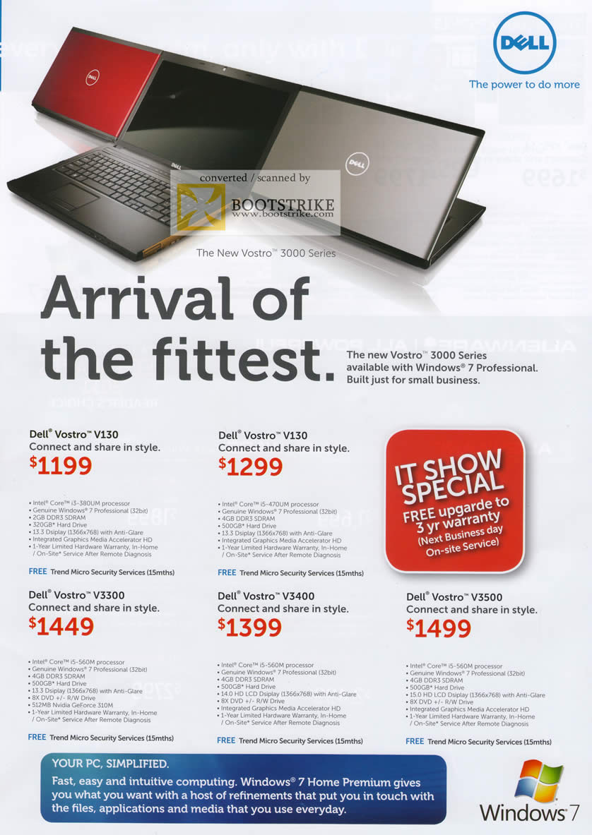 IT Show 2011 price list image brochure of Dell Notebooks Vostro Business V130 V3300 V3400 V3500