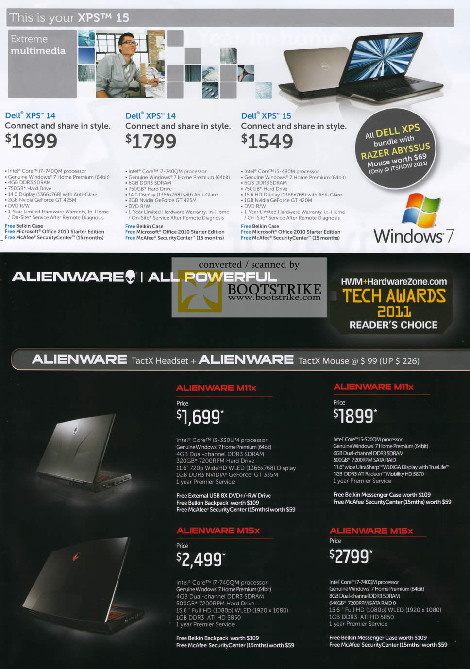 IT Show 2011 price list image brochure of Dell Notebooks XPS 14 XPS 15 Razer Abyssus Alienware M11x M15X Gaming