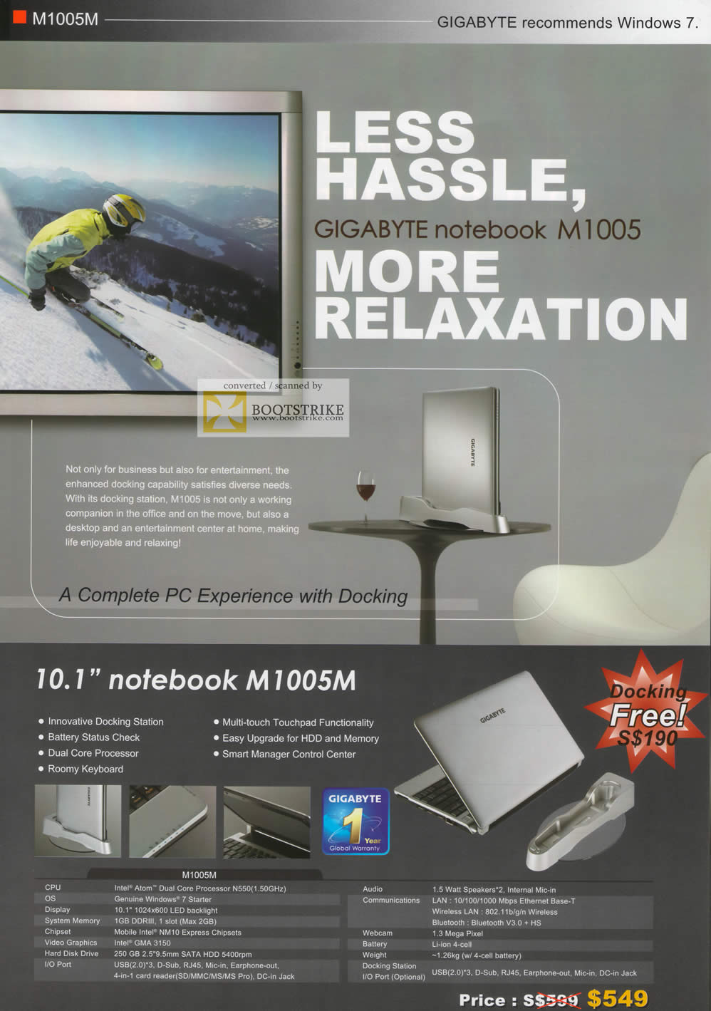 IT Show 2011 price list image brochure of Digital Asia Gigabyte Notebooks M1005 M1005M