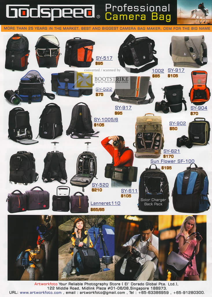 IT Show 2011 price list image brochure of EL Dorado Godspeed Professional Camera Bags SY Sun Flower Lanneret