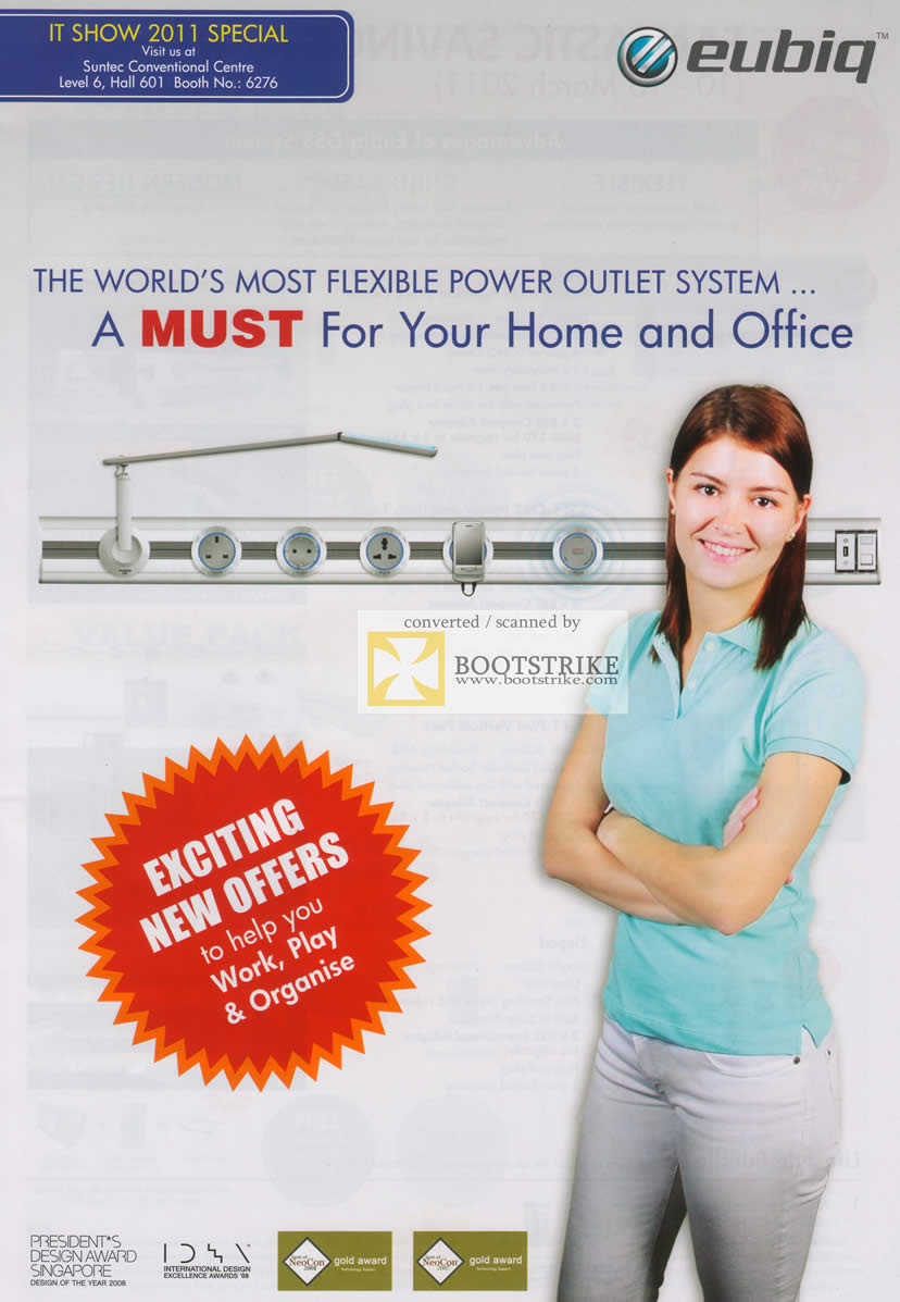 IT Show 2011 price list image brochure of Eubiq Power Outlet System Flexible Home Office