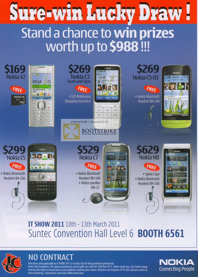 IT Show 2011 price list image brochure of Jim Rich Nokia Mobile Phones Nokia X2 C3 C5-03 E5 C7 N8