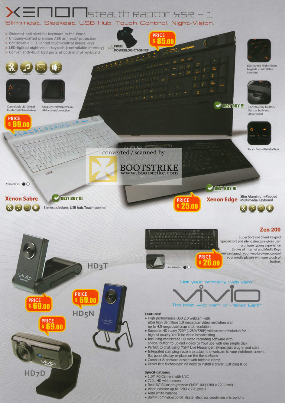 IT Show 2011 price list image brochure of Leapfrog Powerlogic Xenon Stealth Raptor XSR-1 Xenon Sabre Edge Zen 200 HD3T HD7D HD5N Vivio Webcam