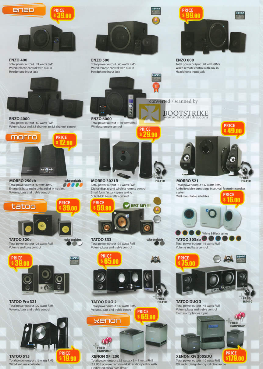 IT Show 2011 price list image brochure of Leapfrog Sonicgear Enzo 400 500 600 4000 6000 Morro 250xb 3021R 521 Tatoo 320e 333 303xb Pro 321 Duo 2 3 515 XenonXfi 200 300SDU