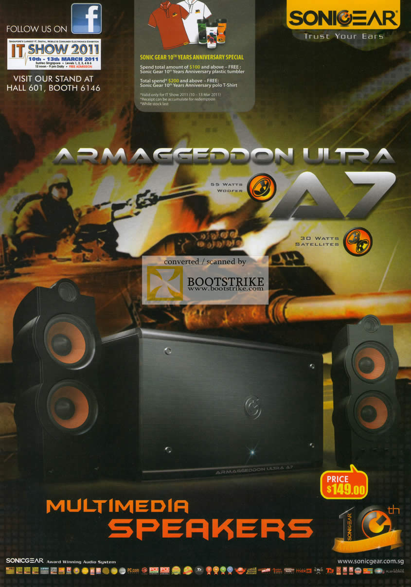 IT Show 2011 price list image brochure of Leapfrog Sonicgear Speakers Armaggeddon Ultra A7