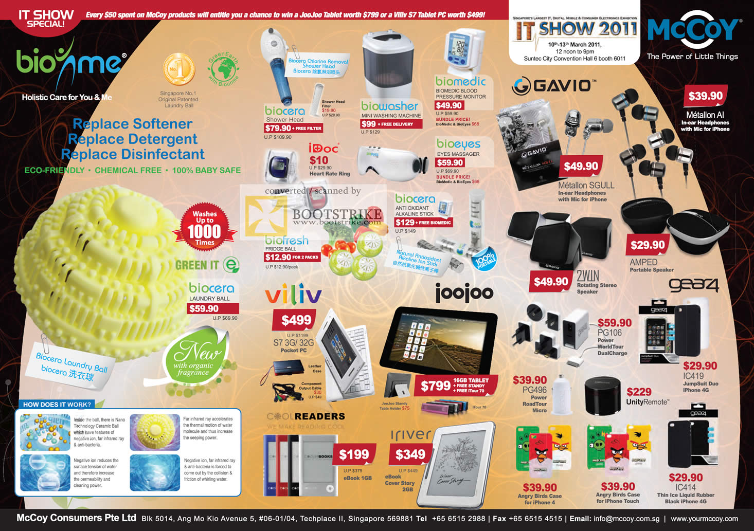 IT Show 2011 price list image brochure of Mccoy Biounme Biocera Laundry Ball Biowasher Bioeyes Biomedic Joojoo Viliv 2win Gavio Gear4 Iriver Coolreaders