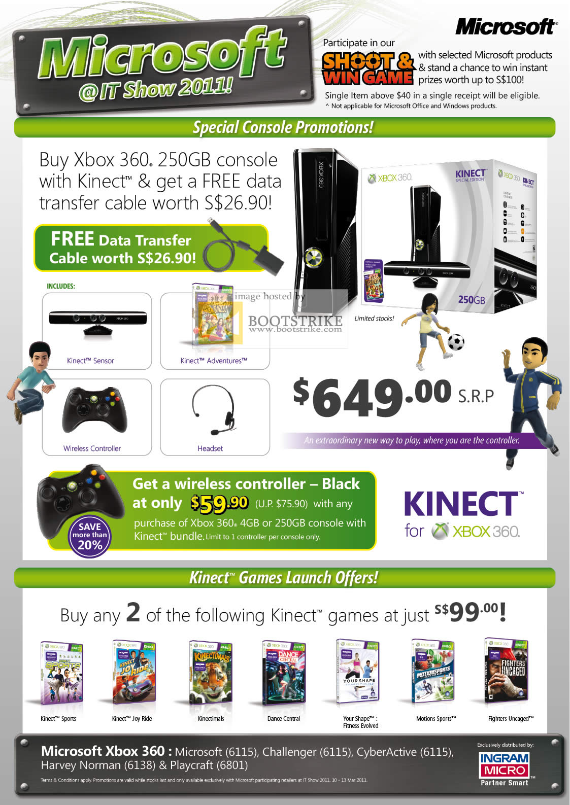 IT Show 2011 price list image brochure of Microsoft Xbox 360 Kinect Wireless Controller Game Launches Sports Joy Ride Dance Central Kinectimals Motions Sports