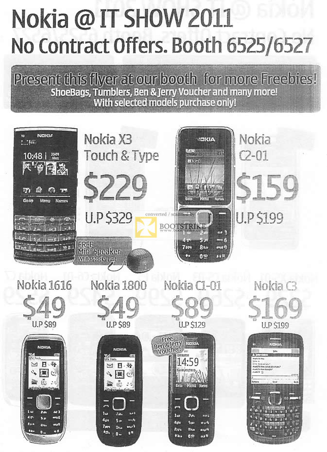 IT Show 2011 price list image brochure of NBRC Nokia Mobile Phones Nokia X3 C2-01 1616 1800 C1-01 C3