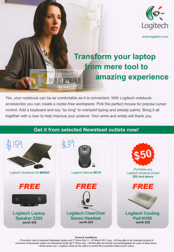 IT Show 2011 price list image brochure of Newstead Logitech Notebook Kit MK605 M310