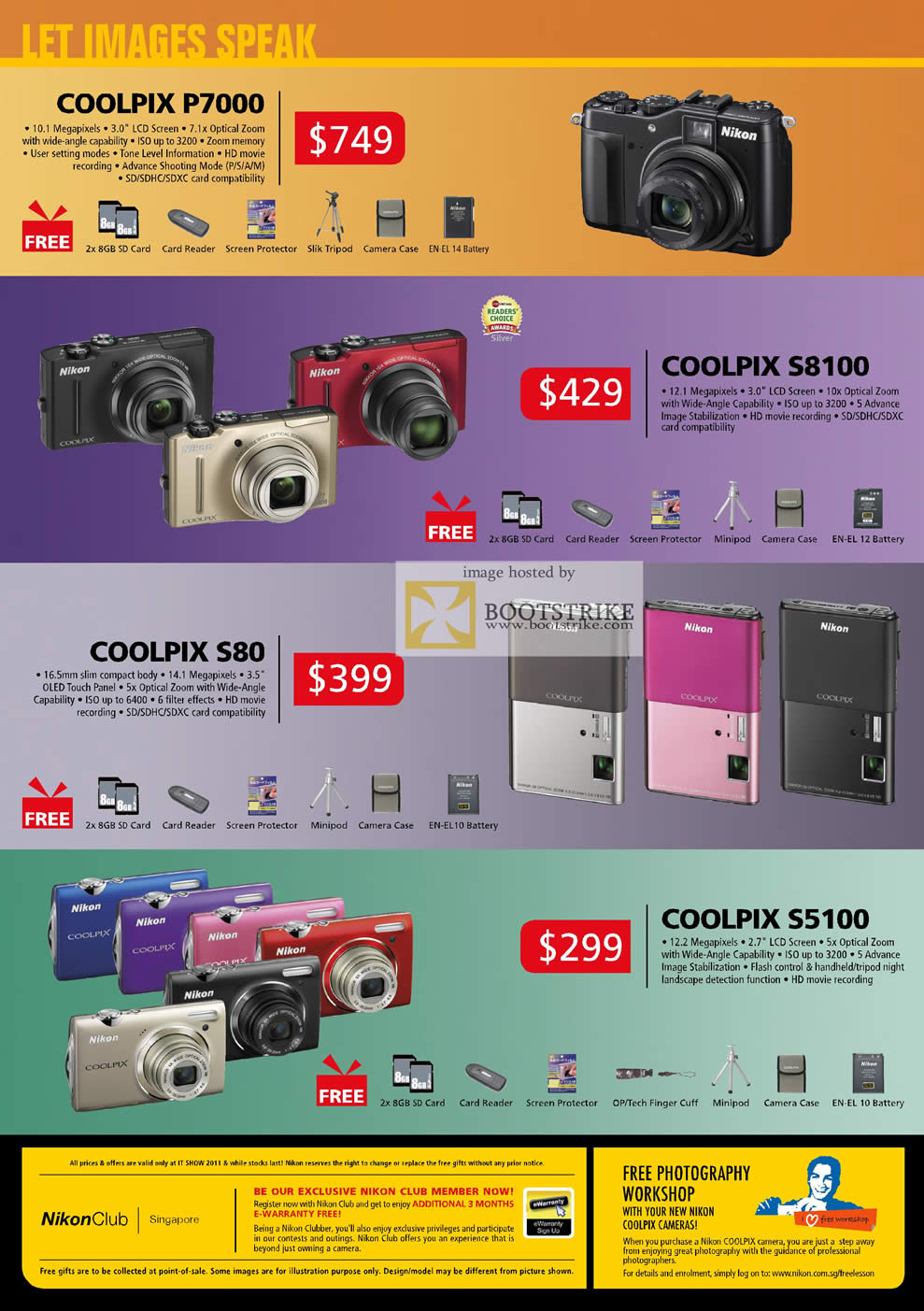 IT Show 2011 price list image brochure of Nikon Digital Cameras Coolpix P7000 S8100 S80 S5100