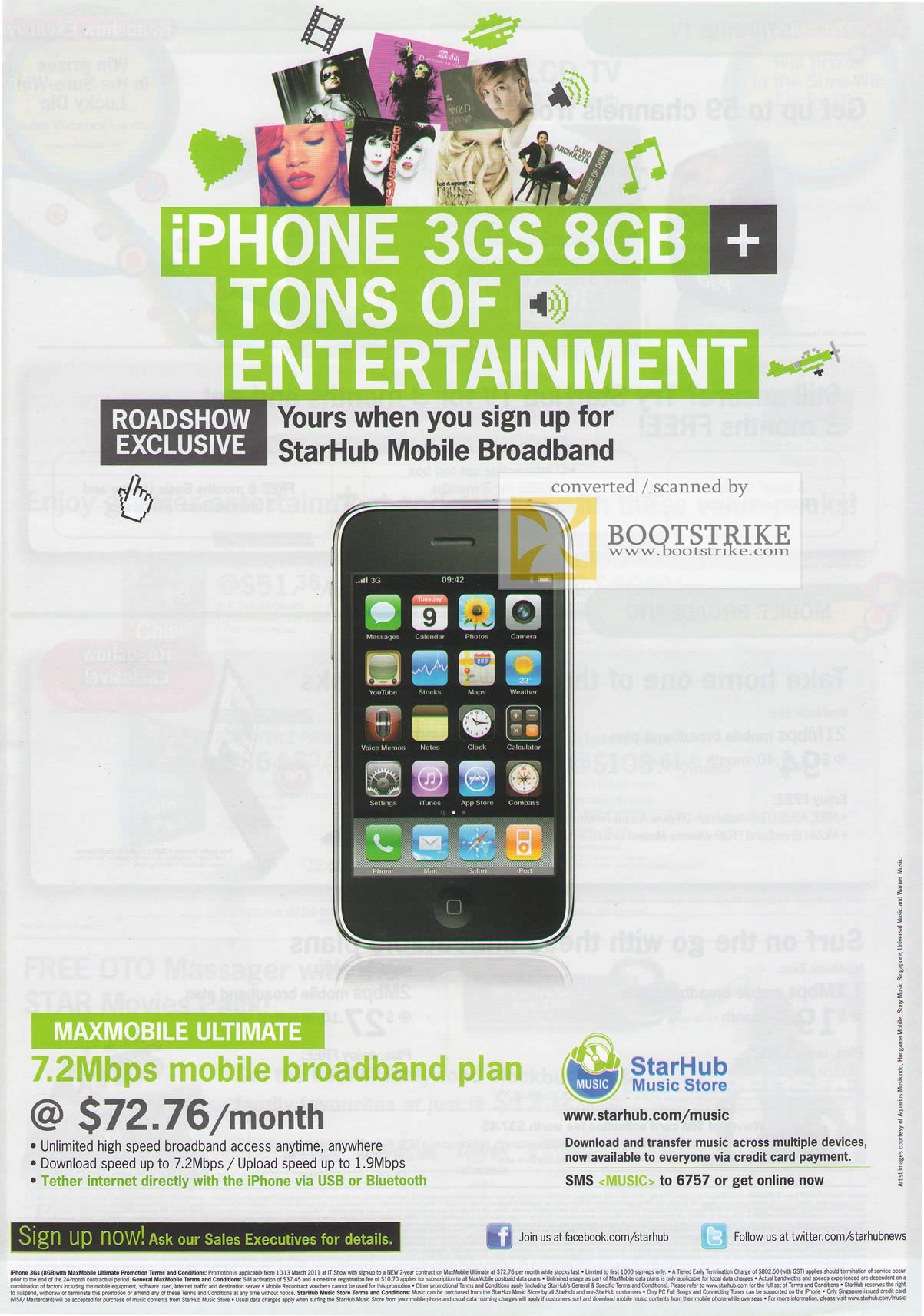 IT Show 2011 price list image brochure of Starhub Maxmobile Ultimate Iphone 3GS 8GB