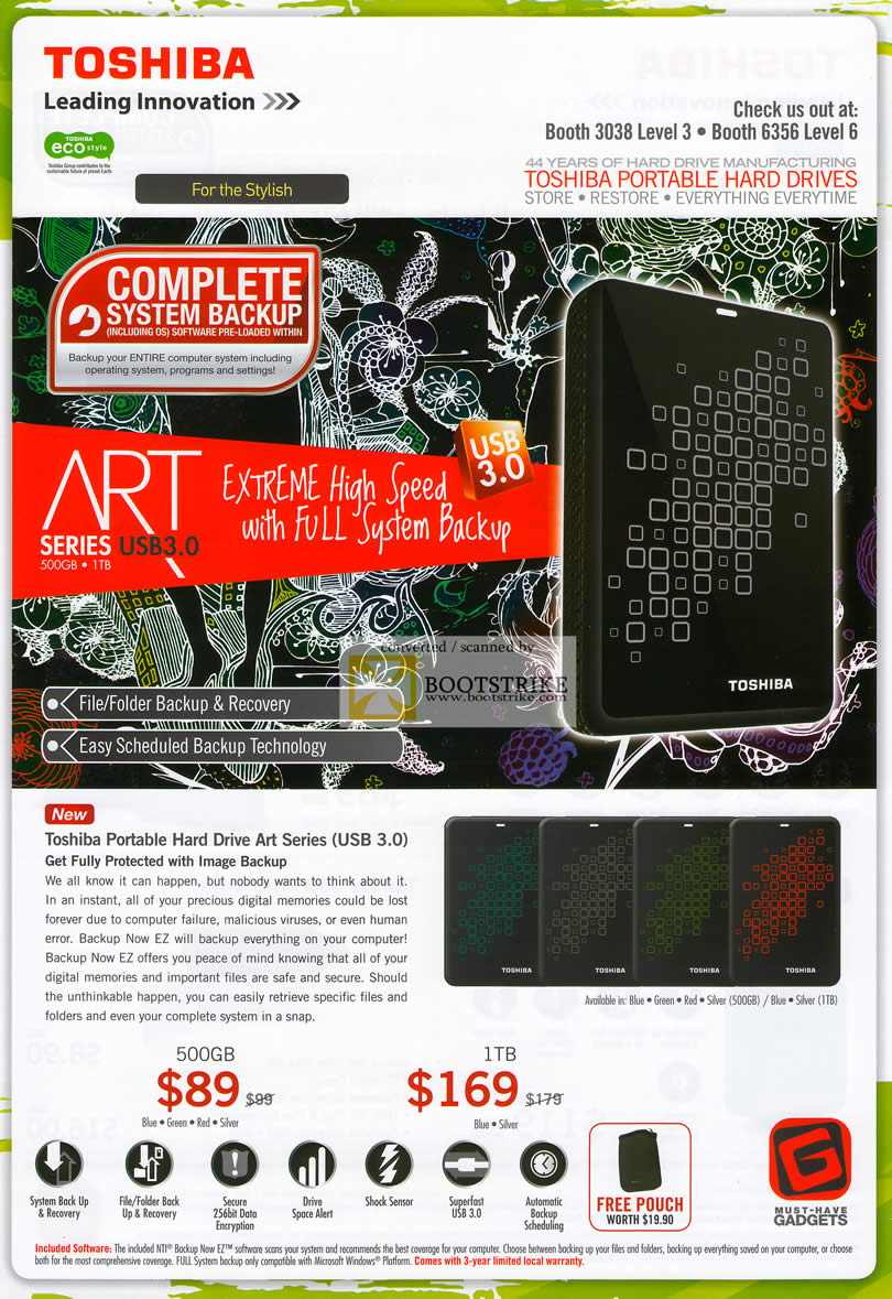 IT Show 2011 price list image brochure of Toshiba External Storage Art Series Image Backup