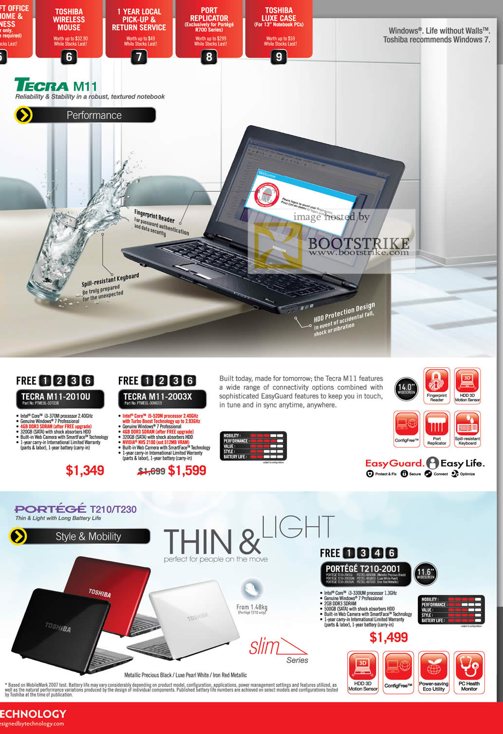 IT Show 2011 price list image brochure of Toshiba Notebooks Tecra M11 2010U 2003X Portege T210 T230 2001