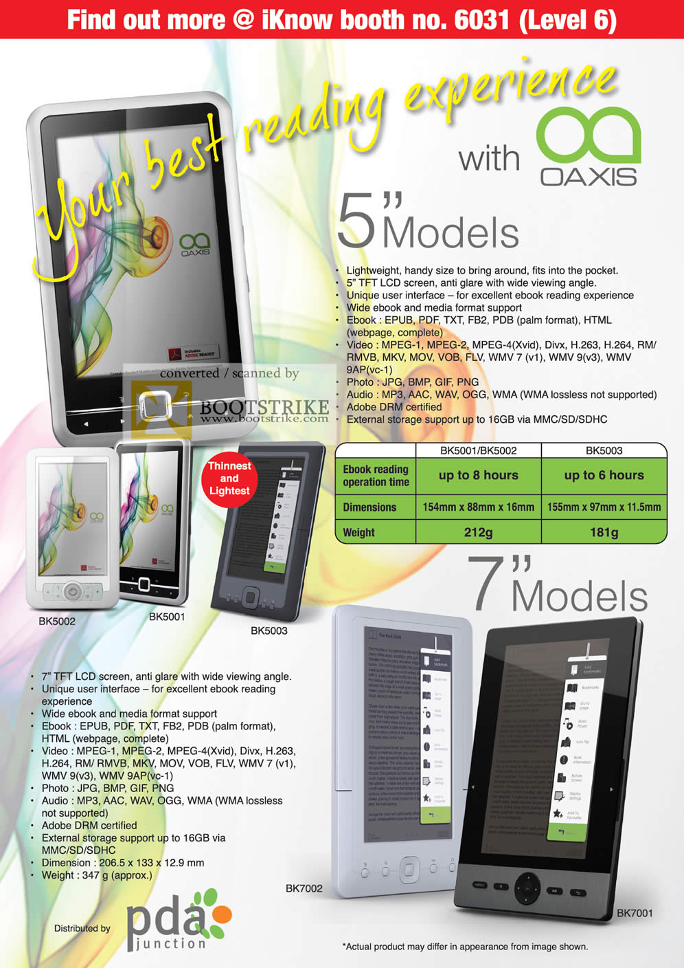 IT Show 2011 price list image brochure of IKnow Oaxis Ebook Reader BK5002 BK5001 BK5003 BK7002 BK7001