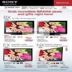 Bravia TV BX BX320 BX400 EX EX600 NX NX710 Edge LED