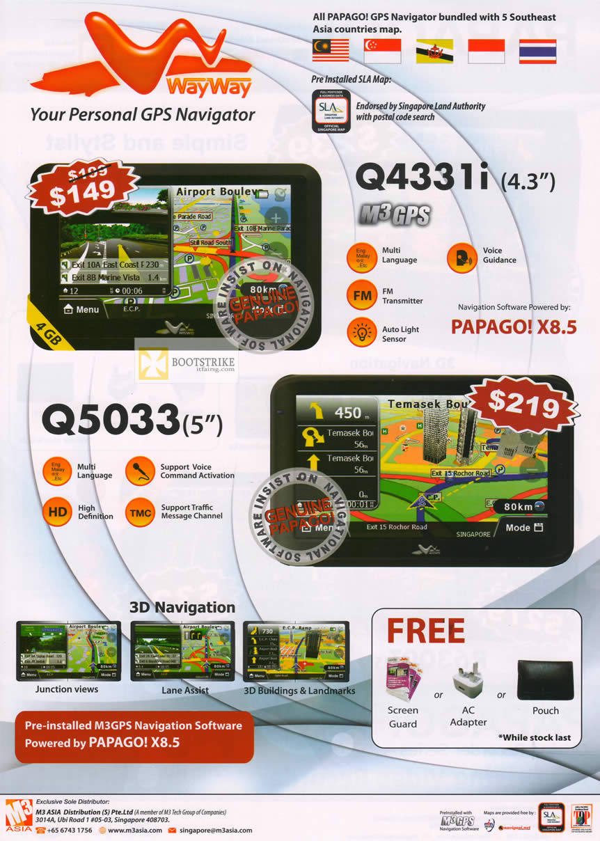 IT SHOW 2012 price list image brochure of AAAs Com Papago GPS Q4331i, Q5033 M3 GPS