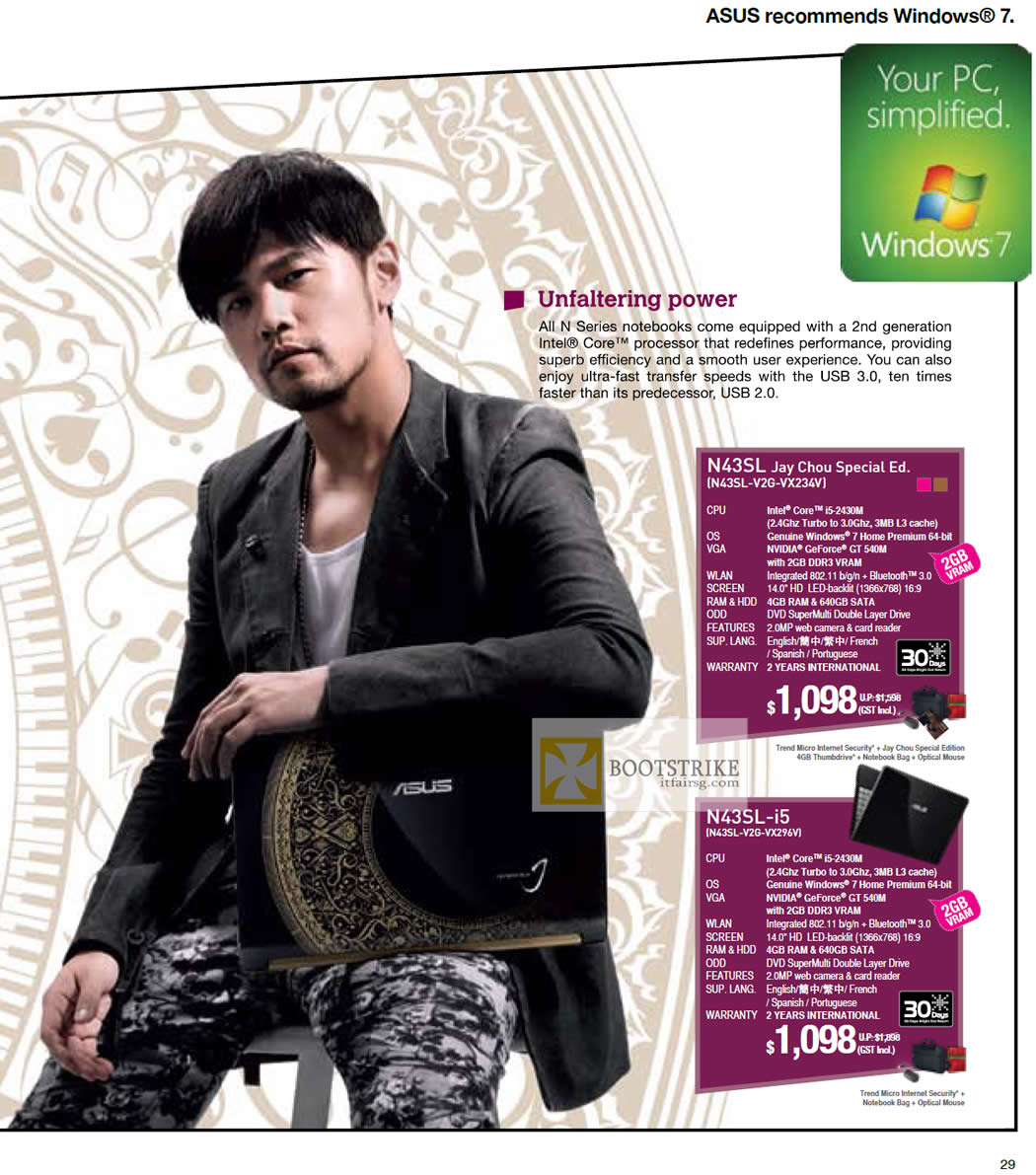 IT SHOW 2012 price list image brochure of ASUS Notebooks N Series Jay Chou Special Ed N42SL-V2G-VX234V, N43SL-V2G-VX296V