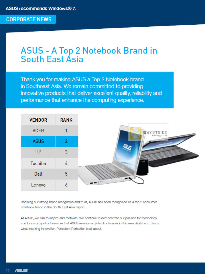 IT SHOW 2012 price list image brochure of ASUS Top 2 Notebook Brand In South East Asia