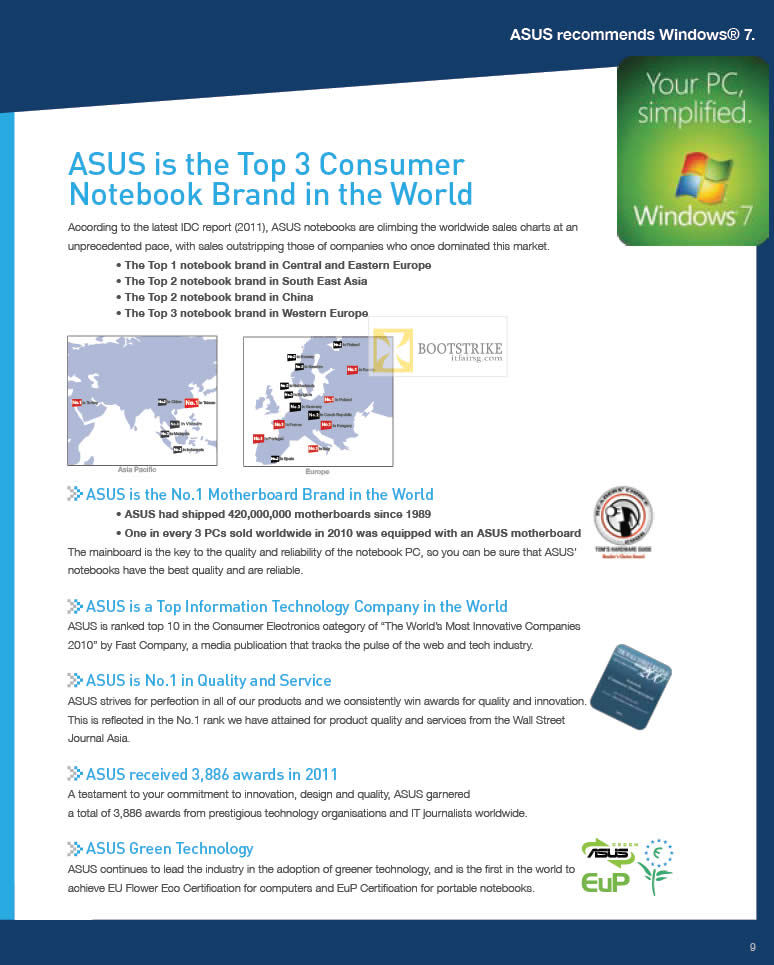 IT SHOW 2012 price list image brochure of ASUS Top 3 Consumer Notebook Brand In The World