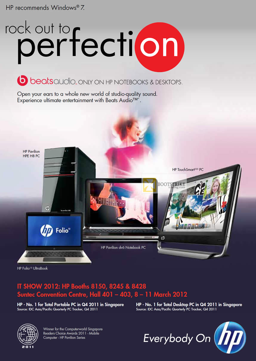 IT SHOW 2012 price list image brochure of HP Awards, Technology, Booths, Location