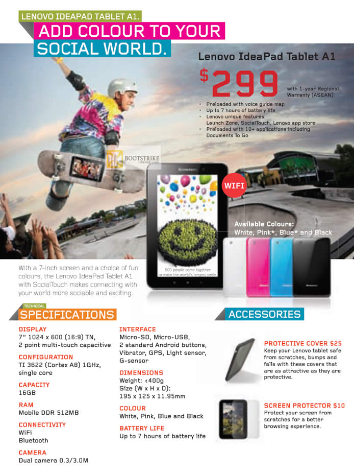 IT SHOW 2012 price list image brochure of Lenovo Tablet Ideapad Tablet A1, Accessories