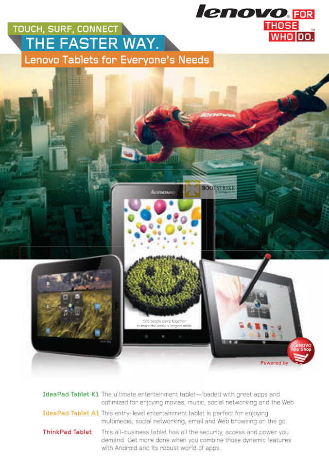 IT SHOW 2012 price list image brochure of Lenovo Tablet K1, Tablet A1, Thinkpad Tablet