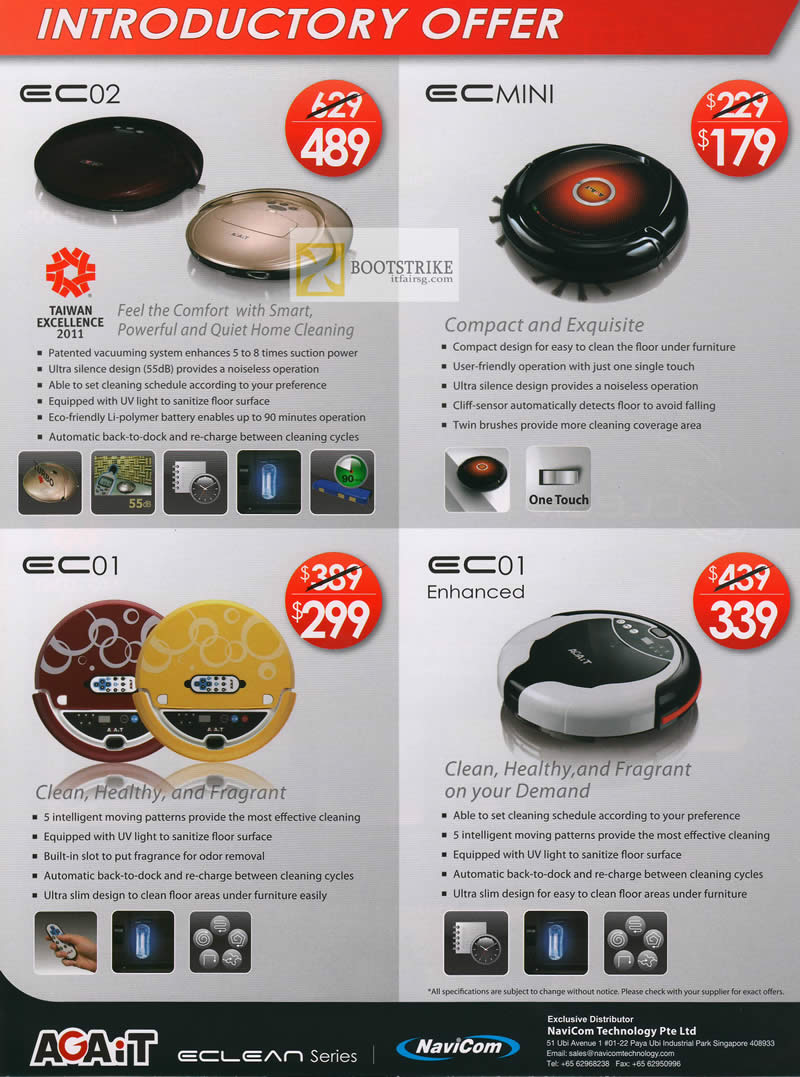 IT SHOW 2012 price list image brochure of Navicom Robotic Vacuum Cleaner EC02, EC Mini, EC01, EC01 Enhanced