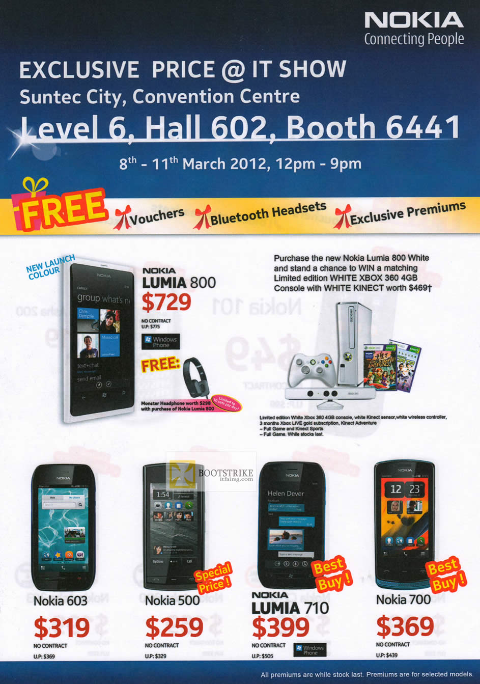 IT SHOW 2012 price list image brochure of Nokia Smartphones Mobile Lumia 800, Nokia 603, Nokia 500, Nukia Lumia 710, Nokia 700