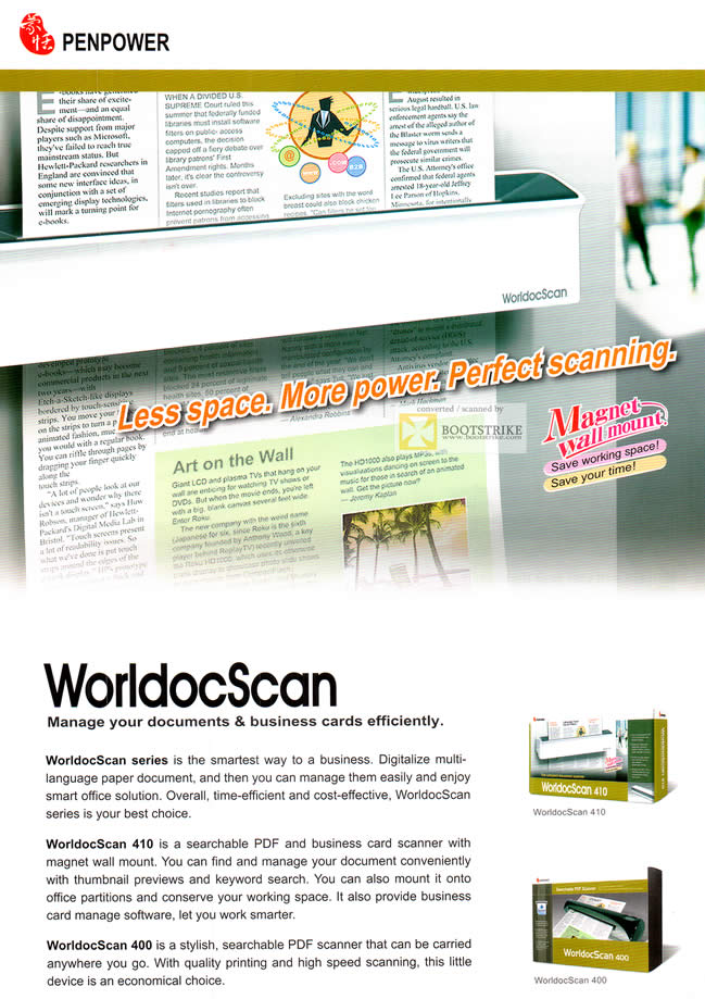 IT SHOW 2012 price list image brochure of Penpower WorldocScan Scanner Features, Business Card, PDF