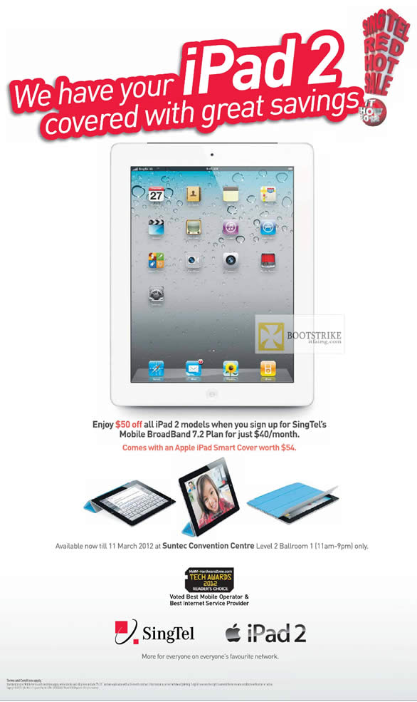 IT SHOW 2012 price list image brochure of Singtel IPad2 50 Dollar Off, Mobile Broadband