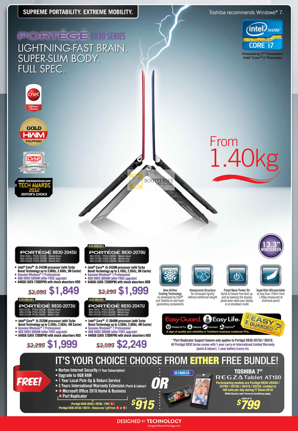 IT SHOW 2012 price list image brochure of Toshiba Notebooks Portege R830-2045U, R830-2079U, R830-2073U, R830-2047U