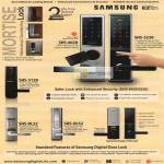 Samsung Home Systems Ezon Mortise Mechanical Override Key Lock SHS, Digital Door Lock