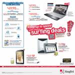 Singtel Broadband Fibre 100Mbps, ADSL Acer Aspire V3 Notebook, Samsung Galaxy Tab 7.7, Huawei Mediapad