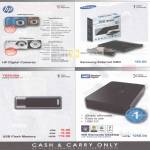 Various HP CW450 Digital Camera, S300, Samsung External DVD Writer, Toshiba USB Flash Drive, WD Elements Desktop External Storage