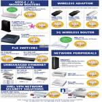 Networking Modem Router ADSL2, USB Wireless Adaptor, 3G, PoE Switches, Media Streamer, HomePlug, Print Server, ZyWall USG-50 USG-100