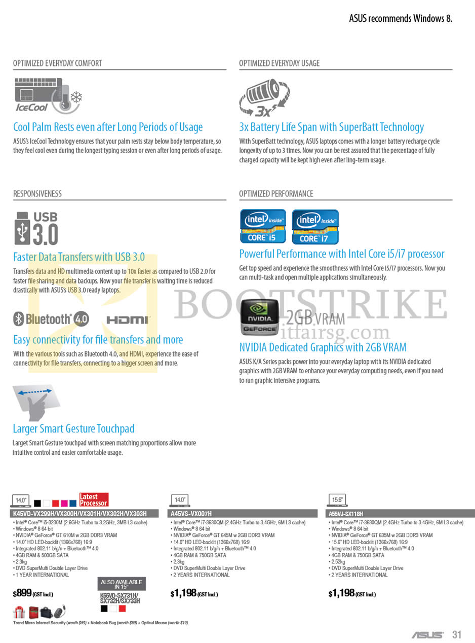 IT SHOW 2013 price list image brochure of ASUS Notebooks K Series K45VD-VX299H VX300H VX301H VX302H VX303H, A45VS-VX007H, A55VJ-SX118H