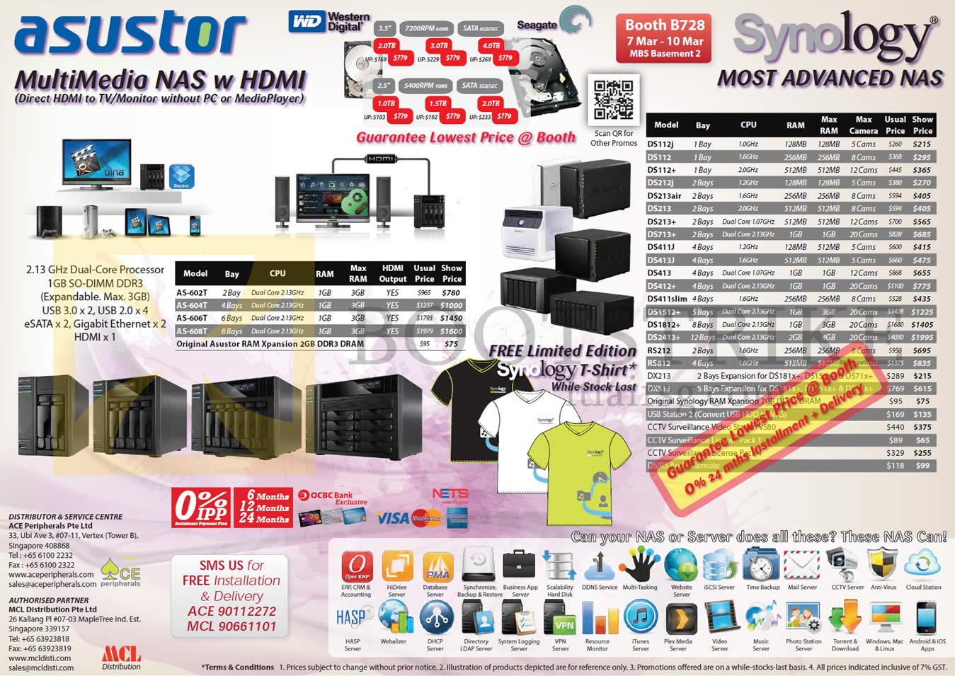 IT SHOW 2013 price list image brochure of Ace Peripherals MCL Asustor Synology NAS, Seagate WD Internal HDD