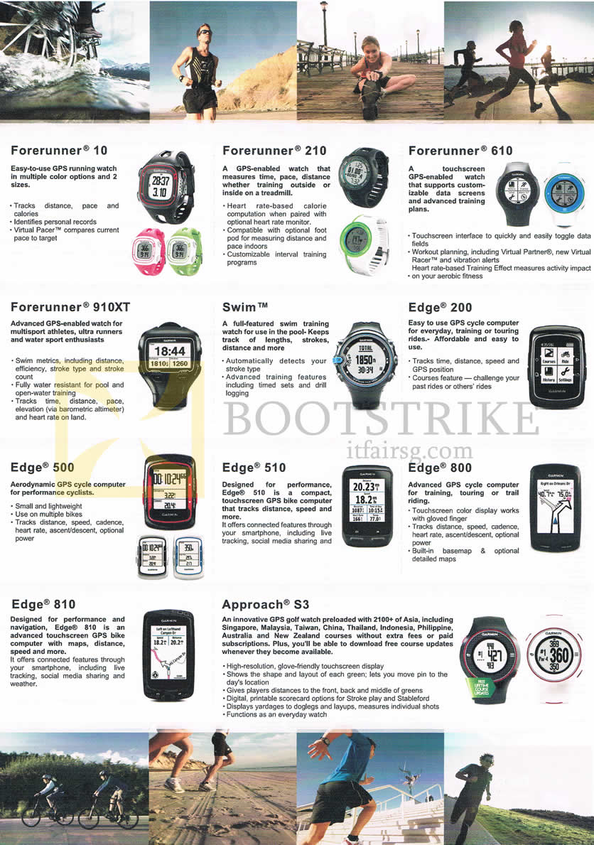 IT SHOW 2013 price list image brochure of Allbright Garmin Forerunner 10, 210, 610, 910XT, Swim, Edge 200, 500, 510, 800, 810, Approach S3