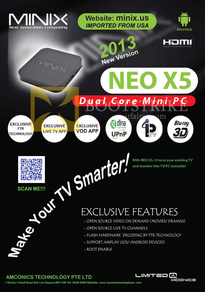 IT SHOW 2013 price list image brochure of Amconics Minix Neo X5 Android Mini PC Features