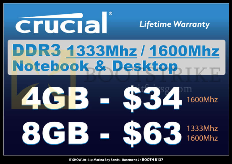 IT SHOW 2013 price list image brochure of Convergent Crucial DDR3 RAM Memory