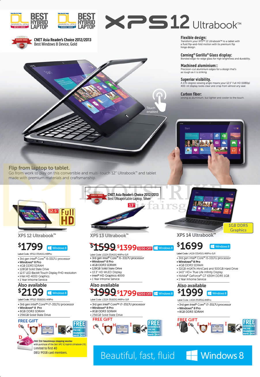 IT SHOW 2013 price list image brochure of Dell Ultrabook Notebooks XPS 12, XPS 13, XPS 14