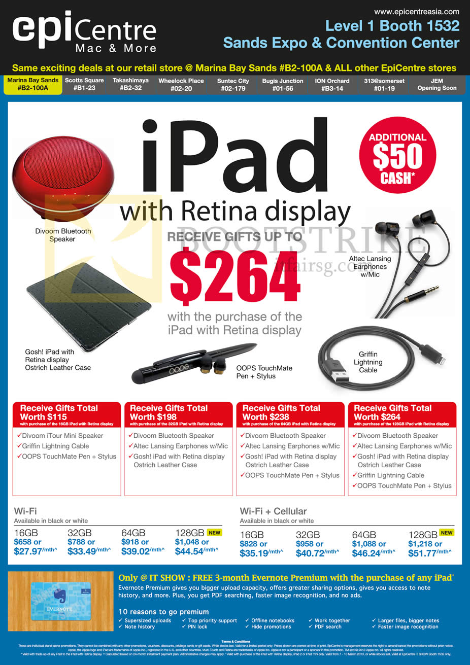 IT SHOW 2013 price list image brochure of EpiCentre Apple IPad 4 Tablet, Wi-Fi, Cellular