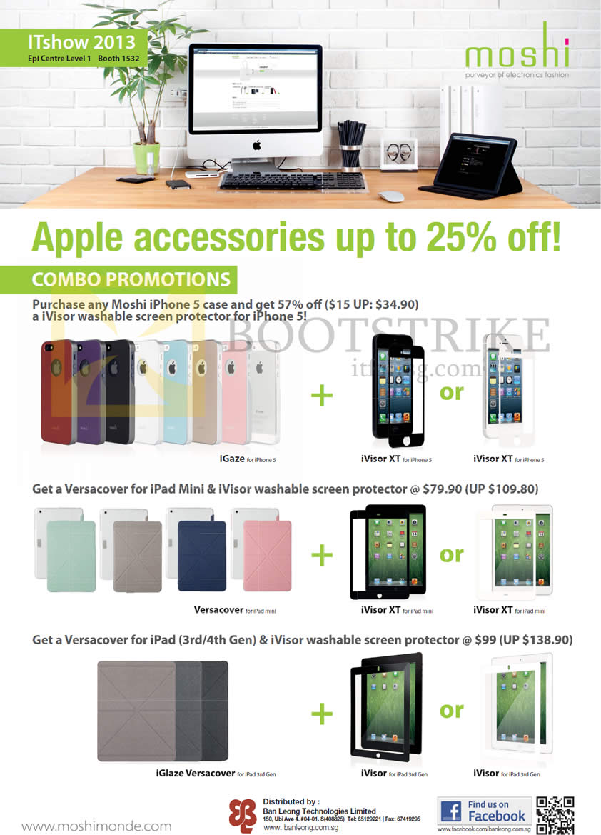 IT SHOW 2013 price list image brochure of EpiCentre Moshi Apple Accessories Iphone Case, IGaze, IVisor XT, Versacover, IPad Cover