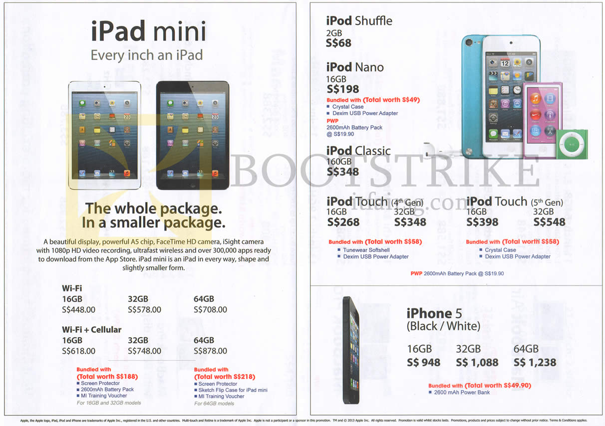 IT SHOW 2013 price list image brochure of Multimedia Integrated Apple IPad Mini Tablet, Wi-Fi, Cellular, IPod Shuffle, IPod Nano, IPod Classic, IPod Touch, Apple IPhone 5