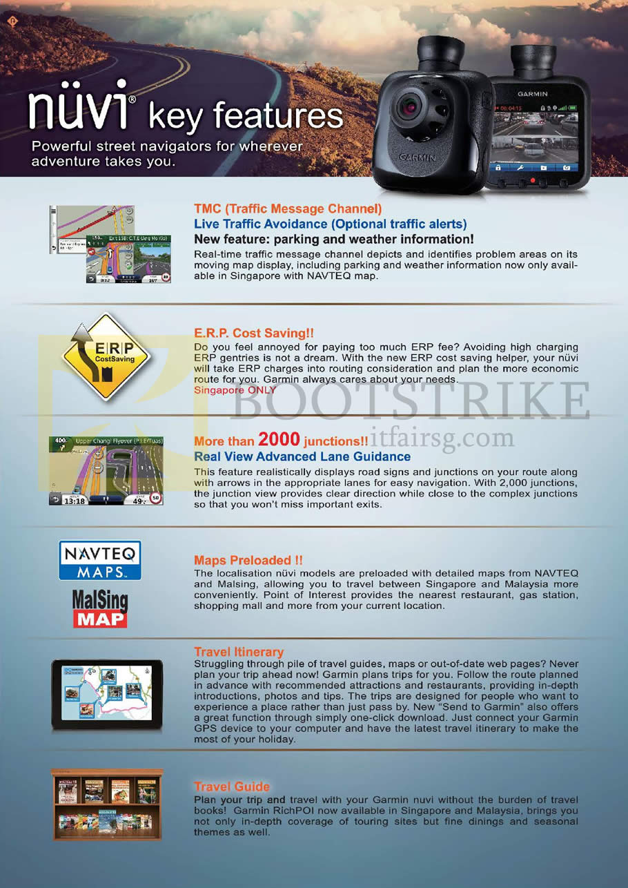 IT SHOW 2013 price list image brochure of Navicom Garmin GPS Navigators Key Features TMC Traffic Message Channel, ERP, Junction View, Navteq Maps, MalSing Map