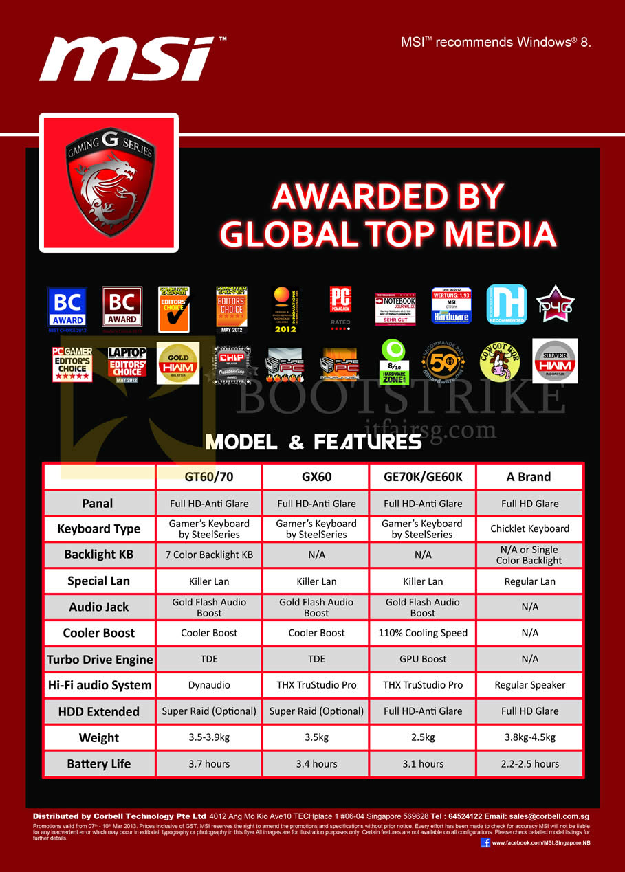 IT SHOW 2013 price list image brochure of Newstead MSI Notebooks Awards, Model, Features