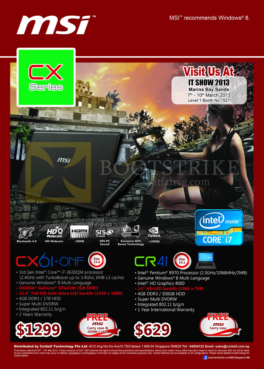 IT SHOW 2013 price list image brochure of Newstead MSI Notebooks CX Series Notebooks CX61-ONF, CR41